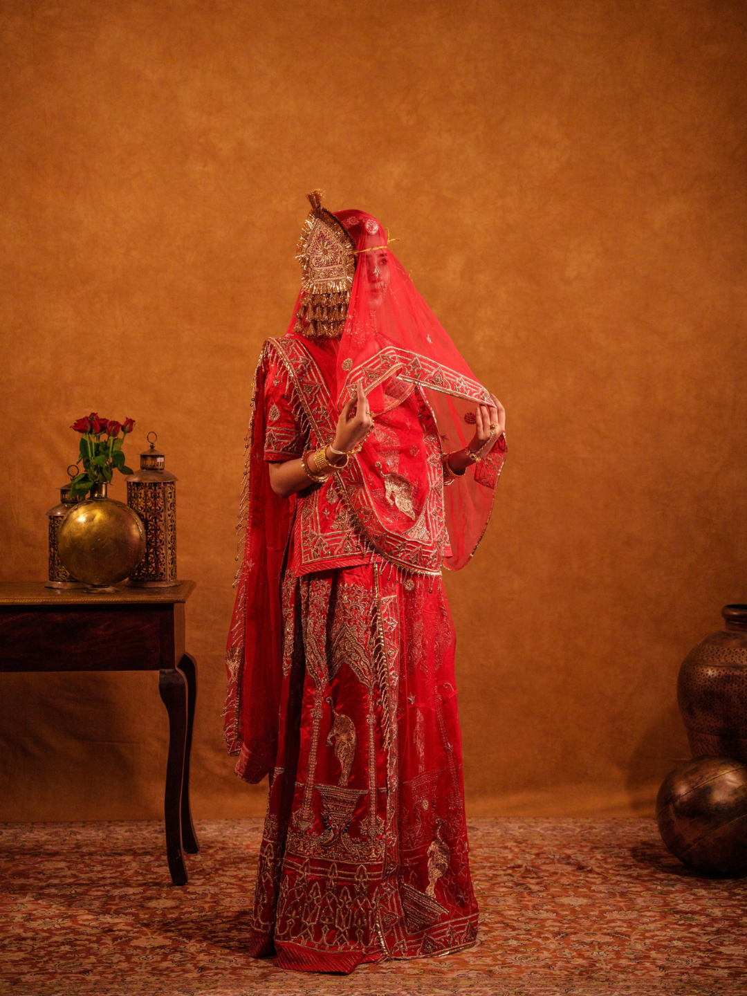 Red Rajputi Poshak – Gota Patti