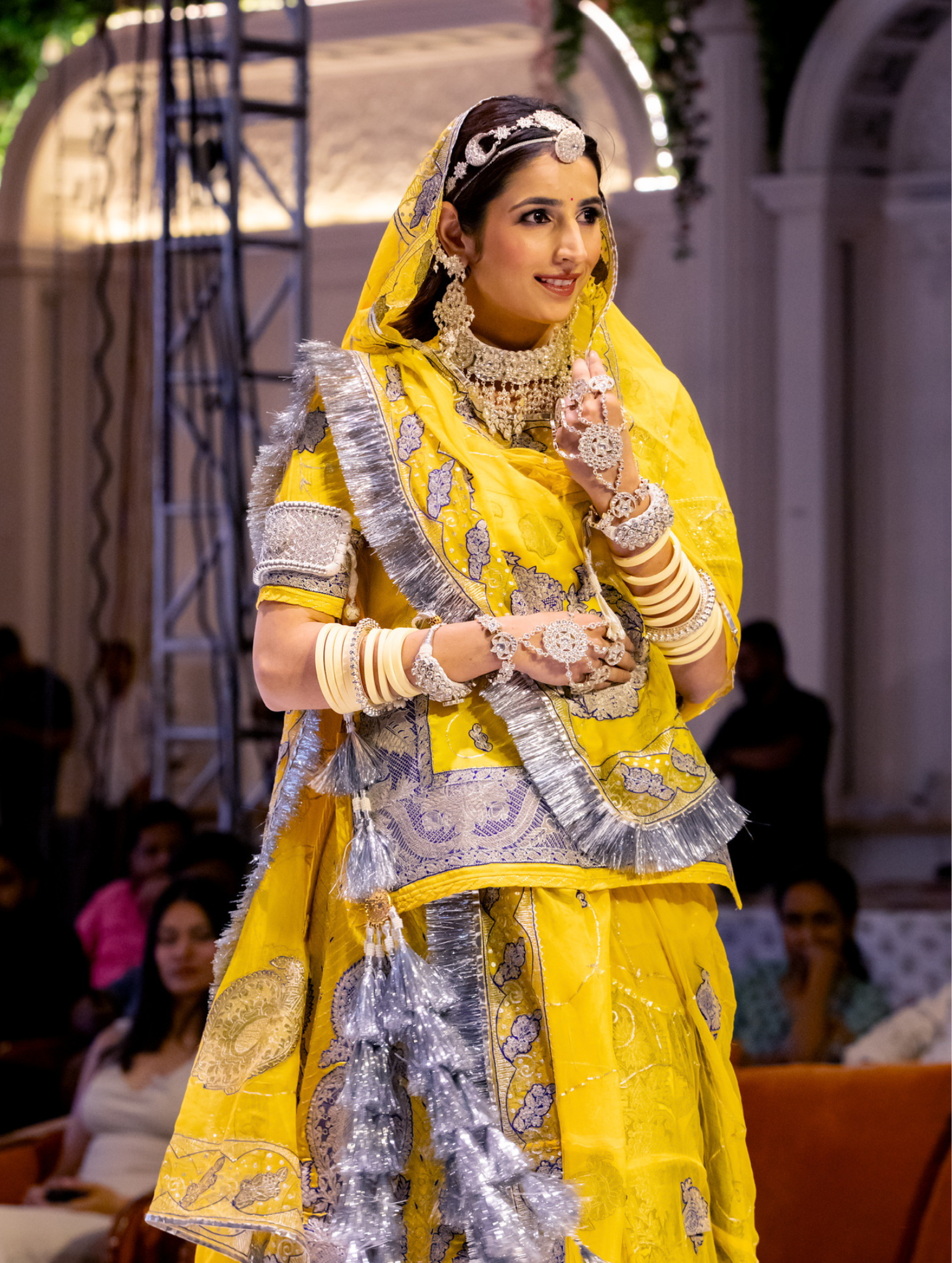 Real Silver Rajputi Poshak With Pure Odhna