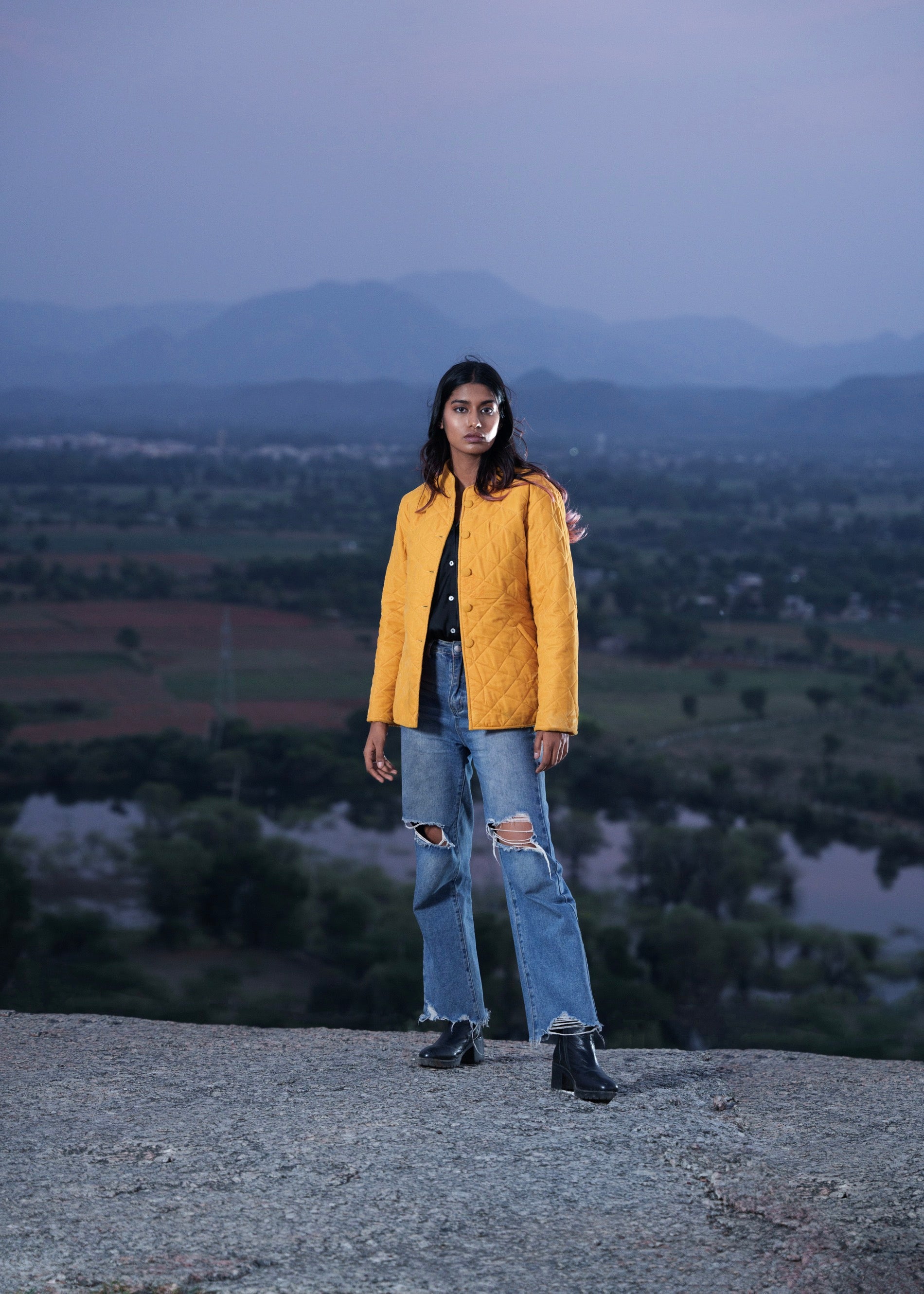 Mustard Cotton Jacket – Quilted
